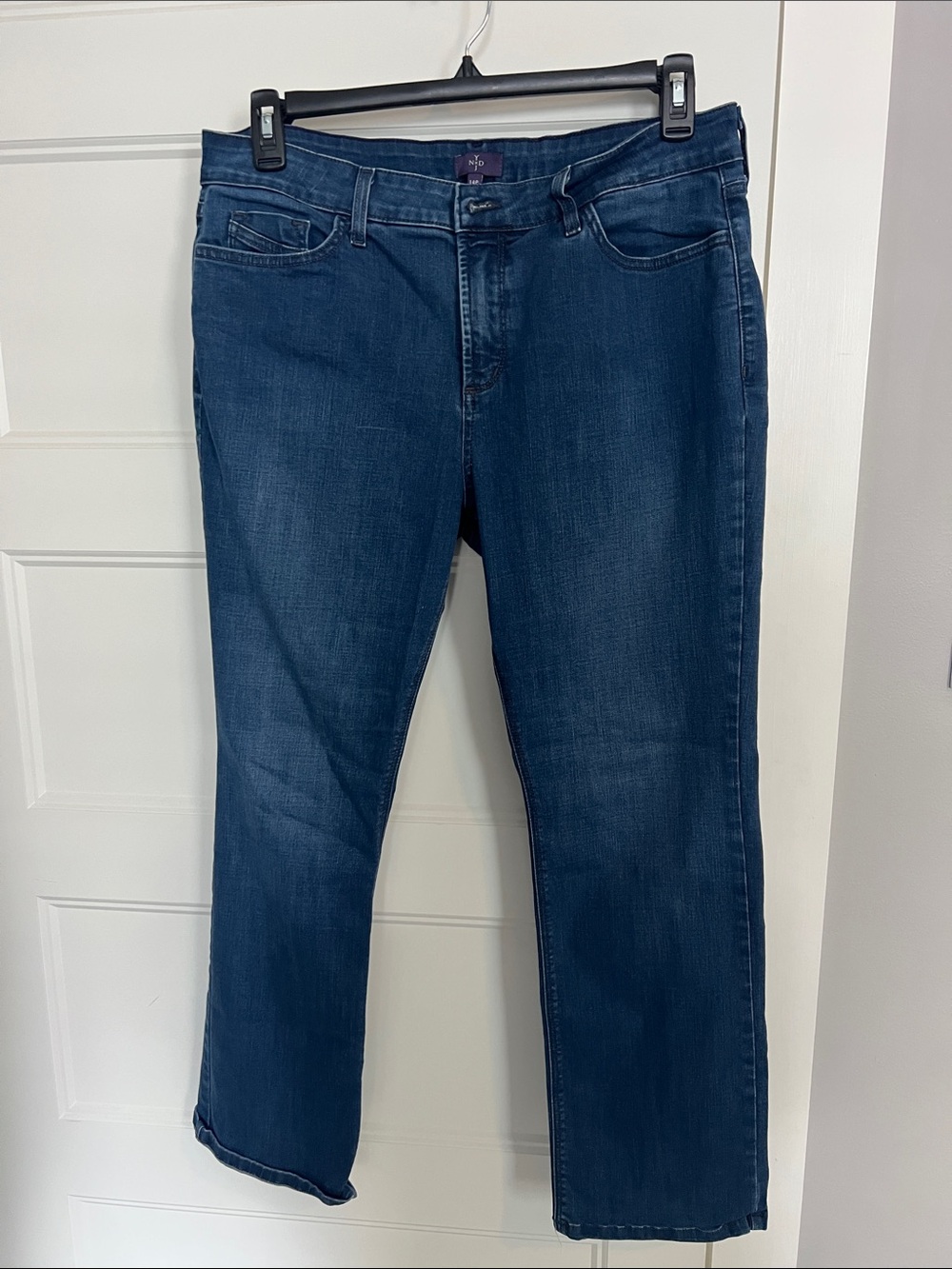 NYDJ Straight-Leg Jeans in Dark Blue Denim